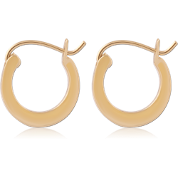 GOLD PVD 18K COATED SURGICAL STEEL GRADE 316L HOOP EARRINGS CLASSIC ROUND PAIR