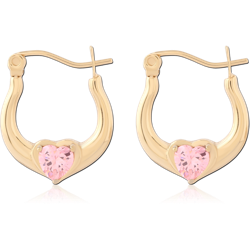 GOLD PVD 18K COATED SURGICAL STEEL GRADE 316L HOOP EARRINGS PAIR