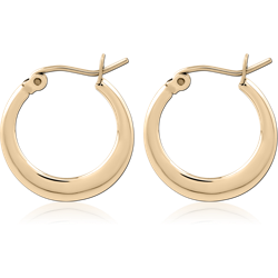 GOLD PVD 18K COATED SURGICAL STEEL GRADE 316L HOOP EARRINGS