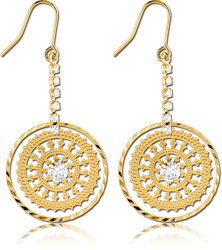 GOLD PLATED BASE METAL FASHION EARRINGS PAIR