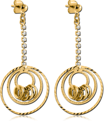 GOLD PLATED BASE METAL FASHION EARRINGS PAIR