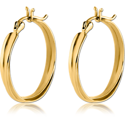 GOLD PVD COATED SURGICAL STEEL GRADE 316L EAR HOOPS PAIR