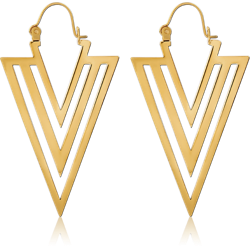 GOLD PVD COATED SURGICAL STEEL GRADE 316L HOOP EARRINGS PAIR