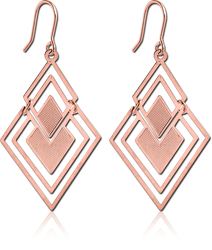 ROSE GOLD PVD COATED BASE METAL EARRINGS PAIR