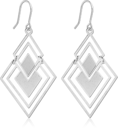 RHODIUM PLATED BASE METAL EARRINGS PAIR