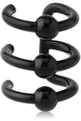 BLACK PVD COATED SURGICAL STEEL GRADE 316L ILLUSION EAR CUFF