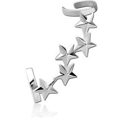 RHODIUM PLATED BASE METAL EAR CUFF - STAR