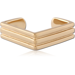 GOLD PVD 18K COATED SURGICAL STEEL GRADE 316L JEWELED EAR CUFF