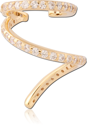 STERLING 925 SILVER GOLD PLATED 18K EAR CUFF