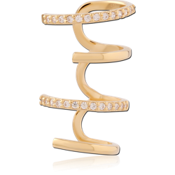 STERLING 925 SILVER GOLD PLATED 18K EAR CUFF