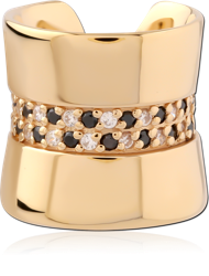 STERLING 925 SILVER GOLD PLATED 18K EAR CUFF