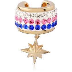 STERLING 925 SILVER GOLD PLATED 18K EAR CUFF