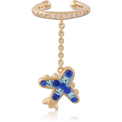 STERLING 925 SILVER GOLD PLATED 18K EAR CUFF