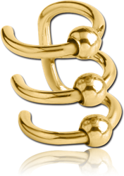 GOLD PVD COATED SURGICAL STEEL GRADE 316L ILLUSION EAR CUFF