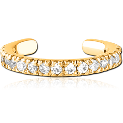 GOLD PVD COATED SURGICAL STEEL GRADE 316L JEWELED EAR CUFF