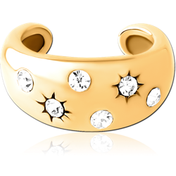 GOLD PVD COATED SURGICAL STEEL GRADE 316L JEWELED EAR CUFF