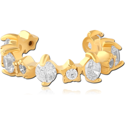 GOLD PVD COATED SURGICAL STEEL GRADE 316L JEWELED EAR CUFF