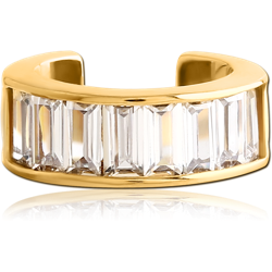GOLD PVD COATED SURGICAL STEEL GRADE 316L JEWELED EAR CUFF