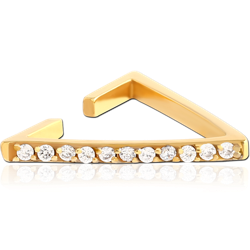 GOLD PVD COATED SURGICAL STEEL GRADE 316L JEWELED EAR CUFF