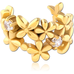 GOLD PVD COATED SURGICAL STEEL GRADE 316L  JEWELED EAR CUFF