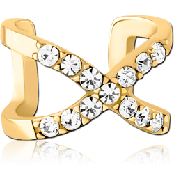 GOLD PVD COATED SURGICAL STEEL GRADE 316L JEWELED EAR CUFF