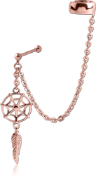 ROSE GOLD PVD COATED SURGICAL STEEL GRADE 316L EAR CUFF - DREAMCATCHER