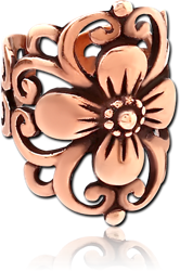 ROSE GOLD PVD COATED SURGICAL STEEL GRADE 316L EAR CUFF - FLOWER