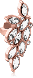 ROSE GOLD PVD COATED SURGICAL STEEL GRADE 316L JEWELED EAR CUFF