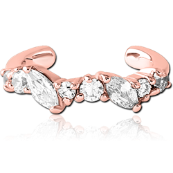 ROSE GOLD PVD COATED SURGICAL STEEL GRADE 316L JEWELED EAR CUFF