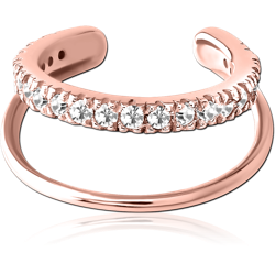 ROSE GOLD PVD COATED SURGICAL STEEL GRADE 316L JEWELED EAR CUFF