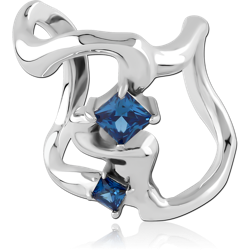 STERLING SILVER 925 RHODIUM COATED JEWELED EAR CUFF