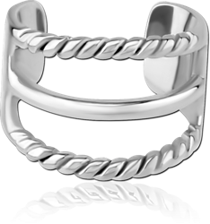 SURGICAL STEEL GRADE 316L EAR CUFF - TWO ROPES