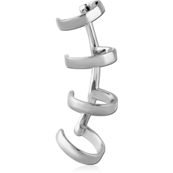 SURGICAL STEEL GRADE 316L EAR CUFF - FOUR STRIPES