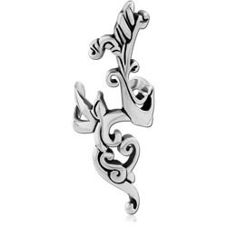 SURGICAL STEEL GRADE 316L EAR CUFF - BRANCH WITH LEAFS
