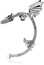 SURGICAL STEEL GRADE 316L EAR CUFF -  LEFT - DRAGON