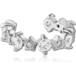 SURGICAL STEEL GRADE 316L JEWELED EAR CUFF