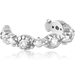SURGICAL STEEL GRADE 316L  JEWELED EAR CUFF