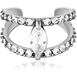 SURGICAL STEEL GRADE 316L JEWELED EAR CUFF