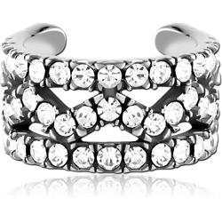 SURGICAL STEEL GRADE 316L JEWELED EAR CUFF