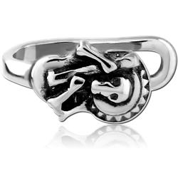 SURGICAL STEEL GRADE 316L EAR CLIPS - SKULL