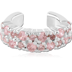 STERLING 925 SILVER JEWELED EAR CUFF