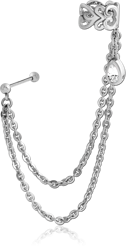 STERILE SURGICAL STEEL GRADE 316L JEWELED EAR CUFF - DROP