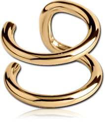 STERILE ZIRCON GOLD PVD COATED SURGICAL STEEL GRADE 316L ILLUSION EAR CUFF