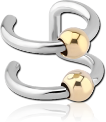 ZIRCON GOLD PVD COATED SURGICAL STEEL GRADE 316L ILLUSION EAR CUFF
