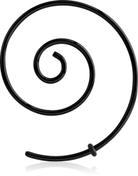 BLACK PVD COATED SURGICAL STEEL GRADE 316L MICRO WIRE EAR SPIRAL