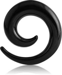 BLACK PVD COATED SURGICAL STEEL GRADE 316L EAR SPIRAL