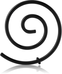 BLACK PVD COATED SURGICAL STEEL GRADE 316L WIRE EAR SPIRAL