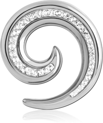 SURGICAL STEEL GRADE 316L VALUE CRYSTALINE JEWELED EAR SPIRAL