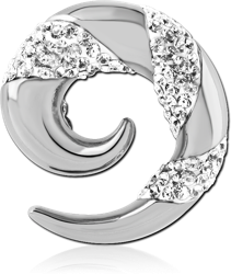 SURGICAL STEEL GRADE 316L VALUE CRYSTALINE JEWELED EAR SPIRAL