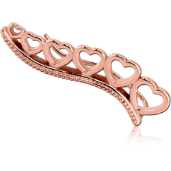 ROSE GOLD PVD COATED SURGICAL STEEL GRADE 316L HEARTS EAR VINE - RIGHT